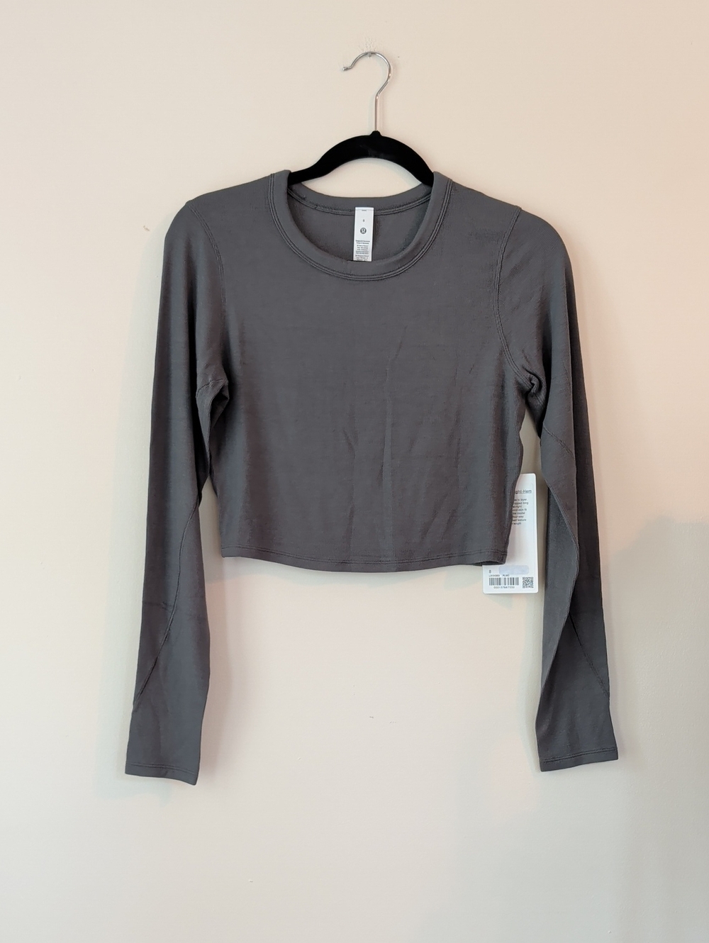 lululemon athletica Cropped Long-Sleeve Crewneck Top - Gray